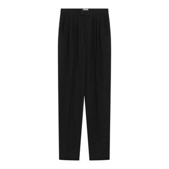 Saint Laurent Wide Trousers, female, Black, Size: S Wide Trousers