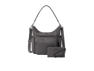 Baggallini Nolita Convertible Hobo Cross Body Womens Handbags Smoke Twill, Nylon