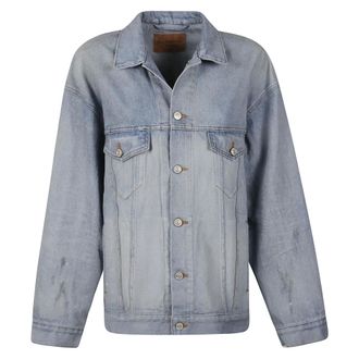 Balenciaga Denim Jackets, female, Blue, Size: M Denim Jacket Regular Fit