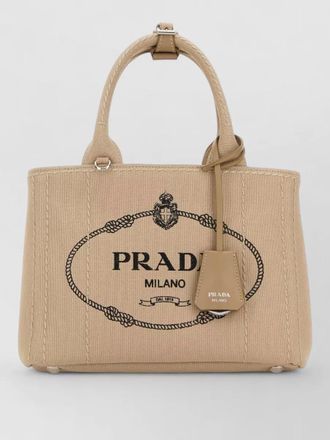 Prada canvas small jardini&egrave;re shoulder bag top handles