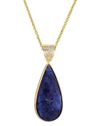 Liv Oliver Silver 35.00 Ct. Tw. Sapphire Cz Necklace