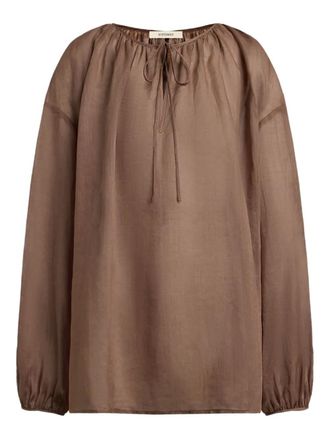 12 Storeez rami blouse - women - Ramie - L - Brown