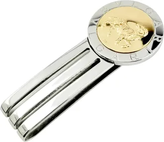 Bulgari Gold Silver Stainless Steel Money Clip (Pre-Owned)