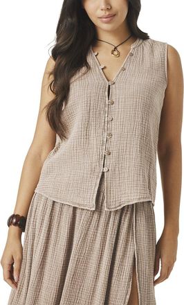 Splendid Ava Gauze Button Tank