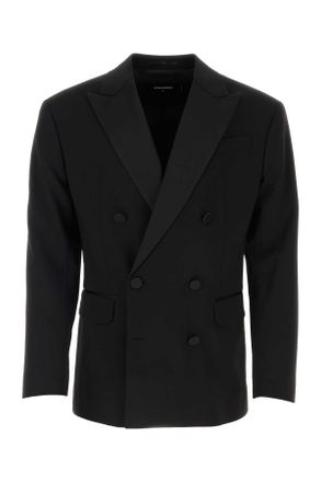 Dsquared2 Black Stretch Wool Dan Db Blazer