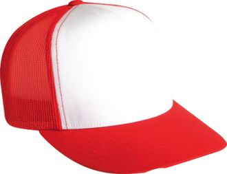Flexfit Unisex Classic Trucker Cap, Women and Men Cap, One Size, Red/White/Red, One Size