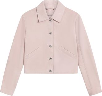 Pence Teti Cropped Fabric Button-Down Jacket