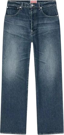Kenzo Blauwe Relaxed Fit Vintage Jeans - Heren - Slim Fit Broeken - Blauw - W33 - Katoen - Broeken