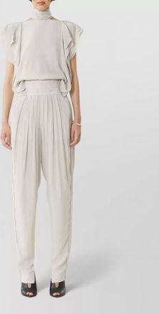 Lanvin ruffled high-neck sleeveless blouse