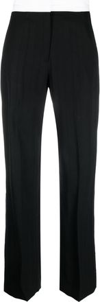 Victoria Beckham straight-leg trousers - women - Polyamide/Virgin Wool/Cotton - 6 - Black