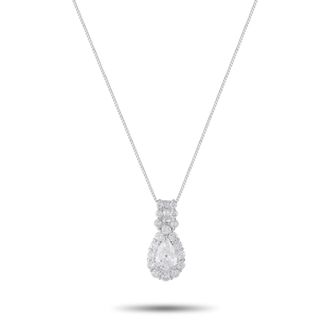 Luxury Bazaar Platinum 1.98ct Diamond Pendant Necklace MF01-071426