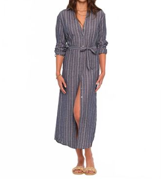 Heartloom Bardot Midi Dress In Indigo