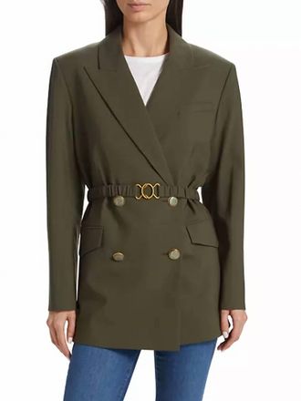 Veronica Beard Womens Hutchinson Wool-Blend Dickey Jacket In Loden