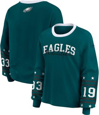 WEAR by Erin Andrews Womens WEAR by Erin Andrews Midnight Green Philadelphia Eagles Plus Size Sport Long-Sleeve T-Shirt at Nordstrom, Size 2X