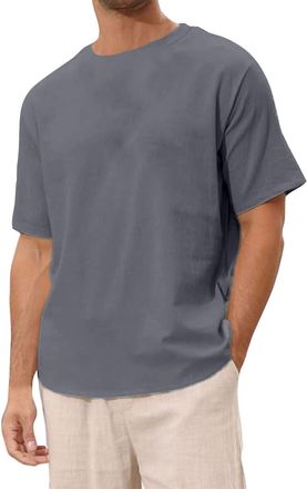 Generic Oversized T-Shirt for Men, Short Sleeve, Crew Neck, Loose Fit, Wide Cut Longshirt, Basic Vintage Clothes, Gym T-Shirt, Casual Mens Oversize Fit Sweats