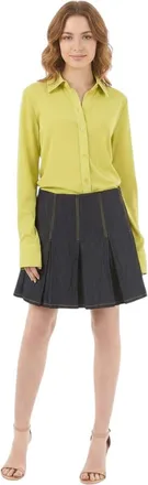 Bottega Veneta Dark Grey Pleated Mini Skirt