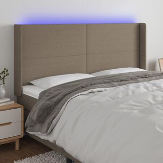 vidaXL Cabecero Con Led De Tela Gris Taupe 163x16x118/128 Cm Vidaxl