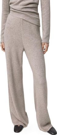 Mango Elastic Waist Straight Leg Knit Pants in Medium Brown at Nordstrom, Size X-Small