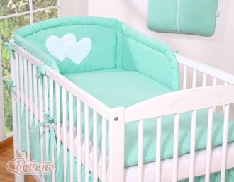 OEM Juego De Ropa De Cama De 3 Piezas 135x100 - Corazones Colgantes De Menta
