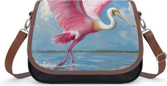 Generic Roseate Spoonbill Cute Small Womens Crossbody Bags Shoulder Handbag with Adjustable Strap for Travel