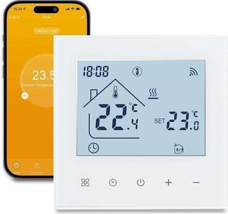 OEM Termostato Con Conexi&oacute;n Wifi Para Calefacci&oacute;n Por Suelo Radiante Por Agua. Alimentaci&oacute;n De Ca 100-240v. Control Por Voz: Alexa Y Google Home Home 3 A
