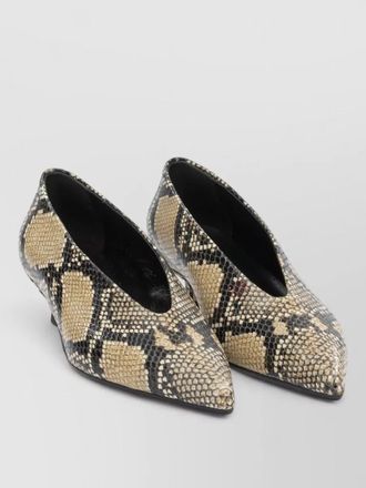 Aeyde clara kitten heel pumps snake print