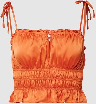 Review Crop Top mit Smok-Details in Dunkelorange, Gr&ouml;&szlig;e XL