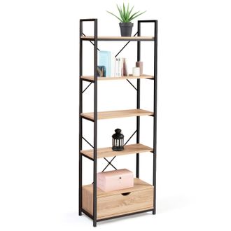 IDMarket Idmarket - Scaffale A 5 Livelli Con Cassetto Detroit Design Industriale
