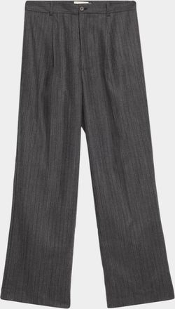 Frame Denim Men & apos;s Wool Stripe Wide-Leg Trousers
