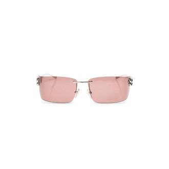 Balenciaga Geometric Rectangle Sunglasses - female - Balenciaga - Sunglasses - Gray - ONE SIZE - Accessories