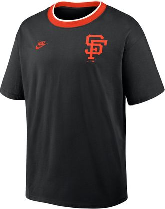 Nike San Francisco Giants Cooperstown Ringer Nike Mens MLB T-Shirt in Black | 045Q0H69G83-N3R