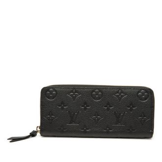 Louis Vuitton Black Noir Leather Long Wallet (Bi-Fold) (Pre-Owned)