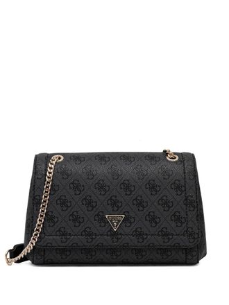 Guess Co monogram-pattern satchel bag - women - Polyurethane - OS - Black