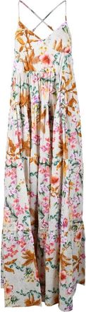 Black Coral Long Dress Cotton Beige