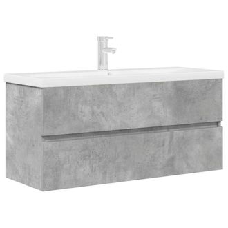Berkfield Home 2 Piece Bathroom Furniture Set Concrete Grey Engineered Wood