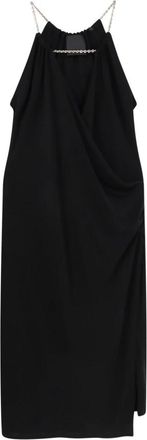 Givenchy V-Hals Jurk met Metalen Details - Dames - Casual kleedjes - Zwart - 3XS - Kleedjes