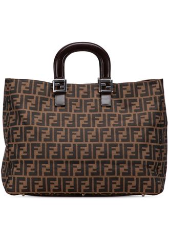 Fendi 20th Century Large Zucca Canvas Twins tote bag - women - Calf Leather/Canvas - One Size - Brown