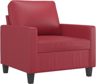 vidaXL Sill&oacute;n Cuero Sint&eacute;tico Rojo Tinto 60 Cm Vidaxl