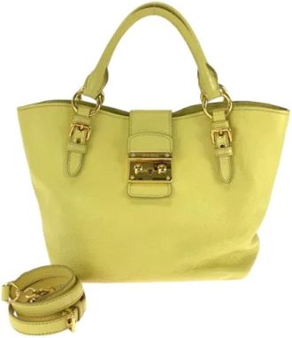 Miu Miu Pre-owned Handbags, female, Yellow, Size: ONE SIZE Pre-owned Leather handbags