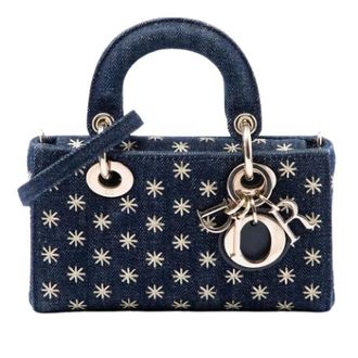 Dior Pre-owned Lady D-Joy Mini Bag - Dames - Pre-owned - Blauw - Maat: ONE Size Denim