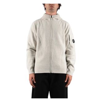 C.P. Company C.P. Company - C&aacute;rdigan de punto con capucha- cremallera y lente de lana de cordero - Knitwear - Hombre - Blanco - 2XL