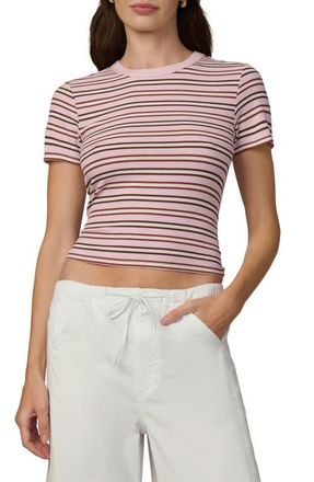Joe's The Stripe Rib Baby T-Shirt in Blush/Ecru Stripe at Nordstrom, Size X-Large