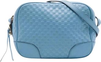 Gucci Pre-owned Vintage Crossbody Bag - Dames - Vintage Schoudertas - Blauw - ONE Size - Leer - Vintage
