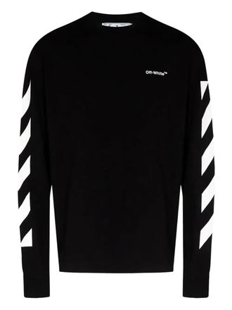 Off-white Felpa a righe diagonali - Nero