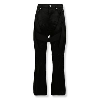 Rick Owens Straight Jeans, male, Black, Size: W32 Megastrapped Bolans