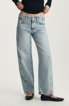 Mavi Nica Twist Seam High Waist Barrel Jeans in Light Used Denim at Nordstrom, Size 32 28