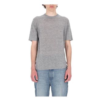 Roberto Collina T-Shirts, male, Gray, Size: XL T-shirt melange in lino-cotone