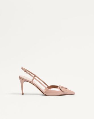 Valentino Garavani D&eacute;collet&eacute; Slingback VLogo Signature In Vernice 80Mm Donna ROSE CANNELLE 34.5