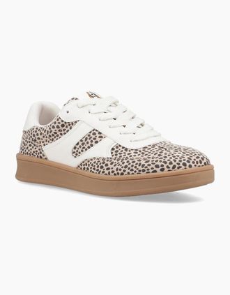 Hush Puppies Womens Hush Puppies Maura Textile Textile Womens Cheetah Trainers - Brown - Size: 4