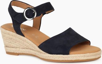 Gabor Womens Monica Womens Wedge Sandal - Black - Size: 5.5